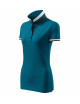 Women`s collar up 257 petrol blue polo shirt Adler Malfinipremium