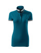 Women`s collar up 257 petrol blue polo shirt Adler Malfinipremium