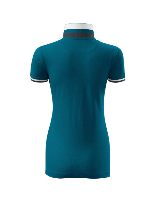 Koszulka polo damska collar up 257 petrol blue Adler Malfinipremium