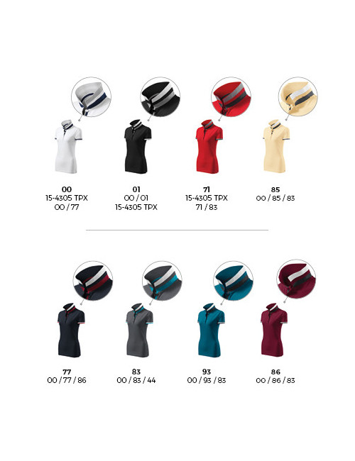 Women`s collar up 257 petrol blue polo shirt Adler Malfinipremium