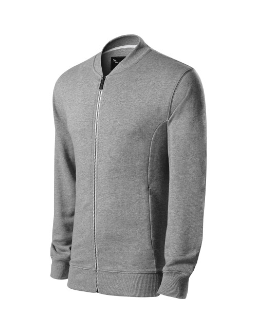 Herren-Bomber-Sweatshirt 453 dunkelgrau meliert Adler Malfinipremium