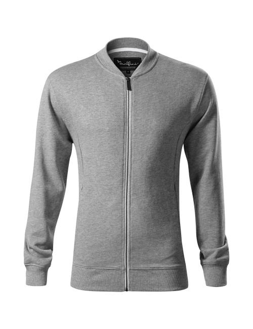 Herren-Bomber-Sweatshirt 453 dunkelgrau meliert Adler Malfinipremium