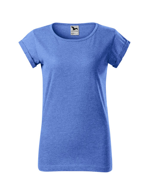 Adler MALFINI Women`s T-shirt Fusion 164 blue melange with embroidery, logo