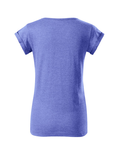 Adler MALFINI Damen T-Shirt Fusion 164, blau meliert mit Stickerei, Logo