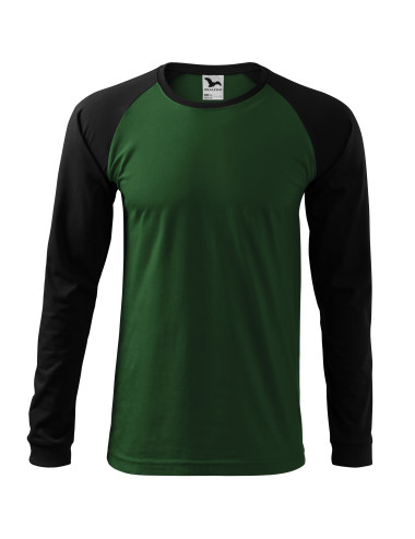 Adler MALFINI Men`s T-shirt Street LS 130 bottle green logo embroidery