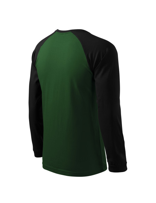 Adler MALFINI Koszulka męska Street LS 130 zieleń butelkowa haft logo