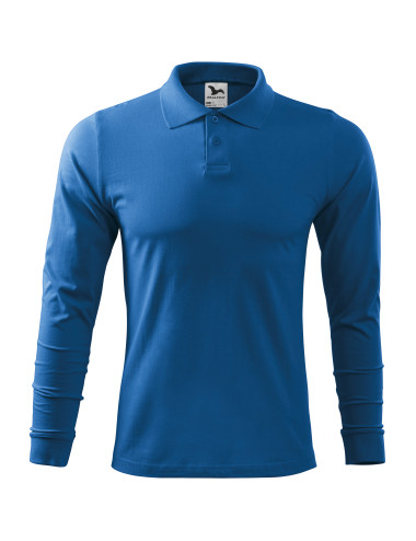 Herren-Einzelpoloshirt j. ls 211 azurblau Adler Malfini
