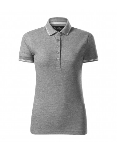 Women`s polo shirt perfection plain 253 dark gray melange Adler Malfinipremium