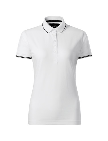 Women`s polo shirt perfection plain 253 white Adler Malfinipremium