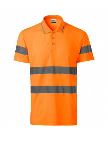 Adler RIMECK Koszulka polo unisex HV Runway 2V9 odblaskowo pomarańczowy