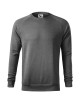 Adler MALFINI Herren-Sweatshirt Merger 415 schwarz meliert mit Logo-Stickerei
