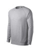 Adler MALFINI Herren-Sweatshirt Merger 415 Silbermelange, Logodruck und Stickerei