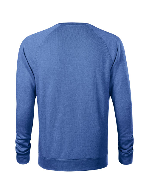 Adler MALFINI Herren-Sweatshirt Merger 415, blaue Melange, Logodruck und Stickerei