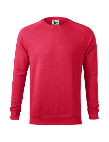 Adler MALFINI Herren-Sweatshirt Merger 415, rote Melange, Logodruck und Stickerei