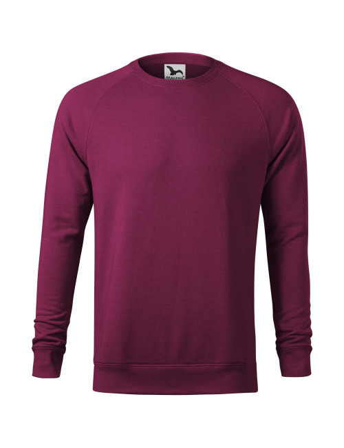 Adler MALFINI Herren-Sweatshirt Merger 415 Red Plum Melange Logo-Print-Stickerei