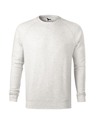 Adler MALFINI Herren-Sweatshirt Merger 415 Mandel-Melange-Logo-Print-Stickerei