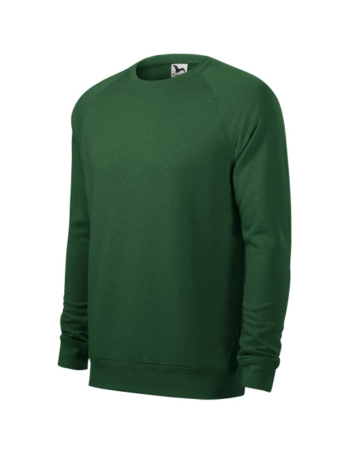 Adler MALFINI Merger 415 men`s sweatshirt bottle green melange logo embroidery