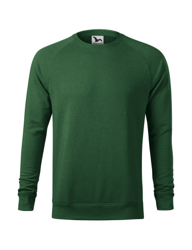 Adler MALFINI Merger 415 men`s sweatshirt bottle green melange logo embroidery