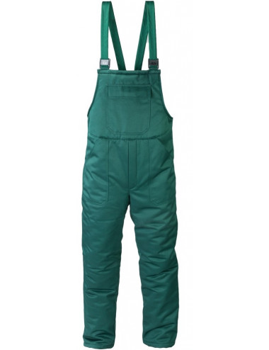 Insulated dungarees designed for work in low temperatures.