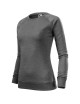 Adler MALFINI Damen Sweatshirt Merger 416 schwarz meliert mit Ihrer Logo-Stickerei