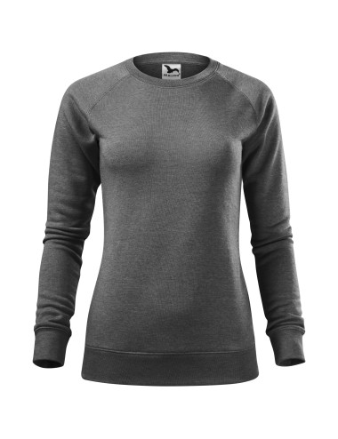 Adler MALFINI Damen Sweatshirt Merger 416 schwarz meliert mit Ihrer Logo-Stickerei