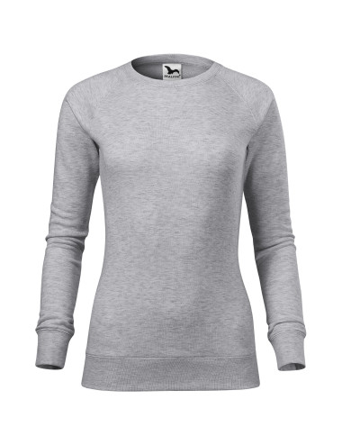 Adler MALFINI Women`s sweatshirt Merger 416 silver melange embroidery print