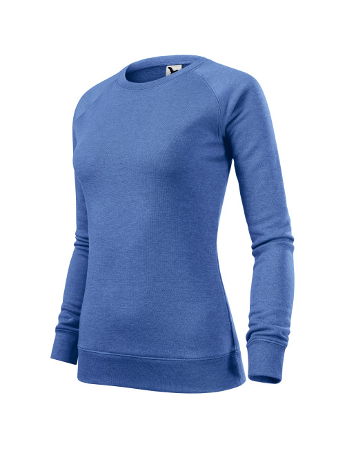 Adler MALFINI Damen-Sweatshirt Merger 416 mit blauer Melange-Print-Stickerei