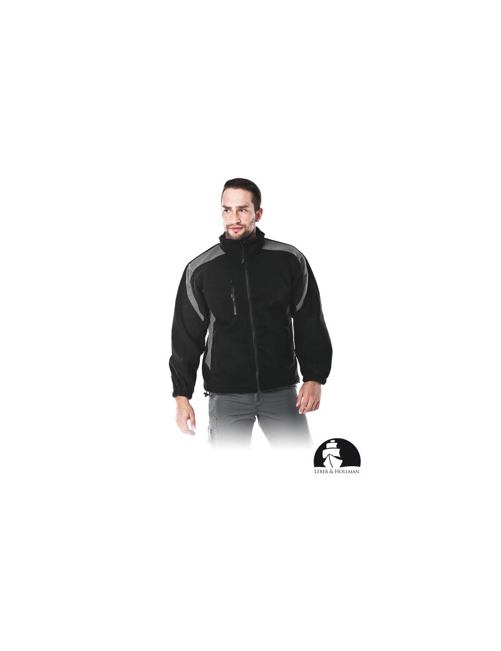 Fleece-Sweatshirt lh-flexer bs schwarz und grau Leber&amp;hollman