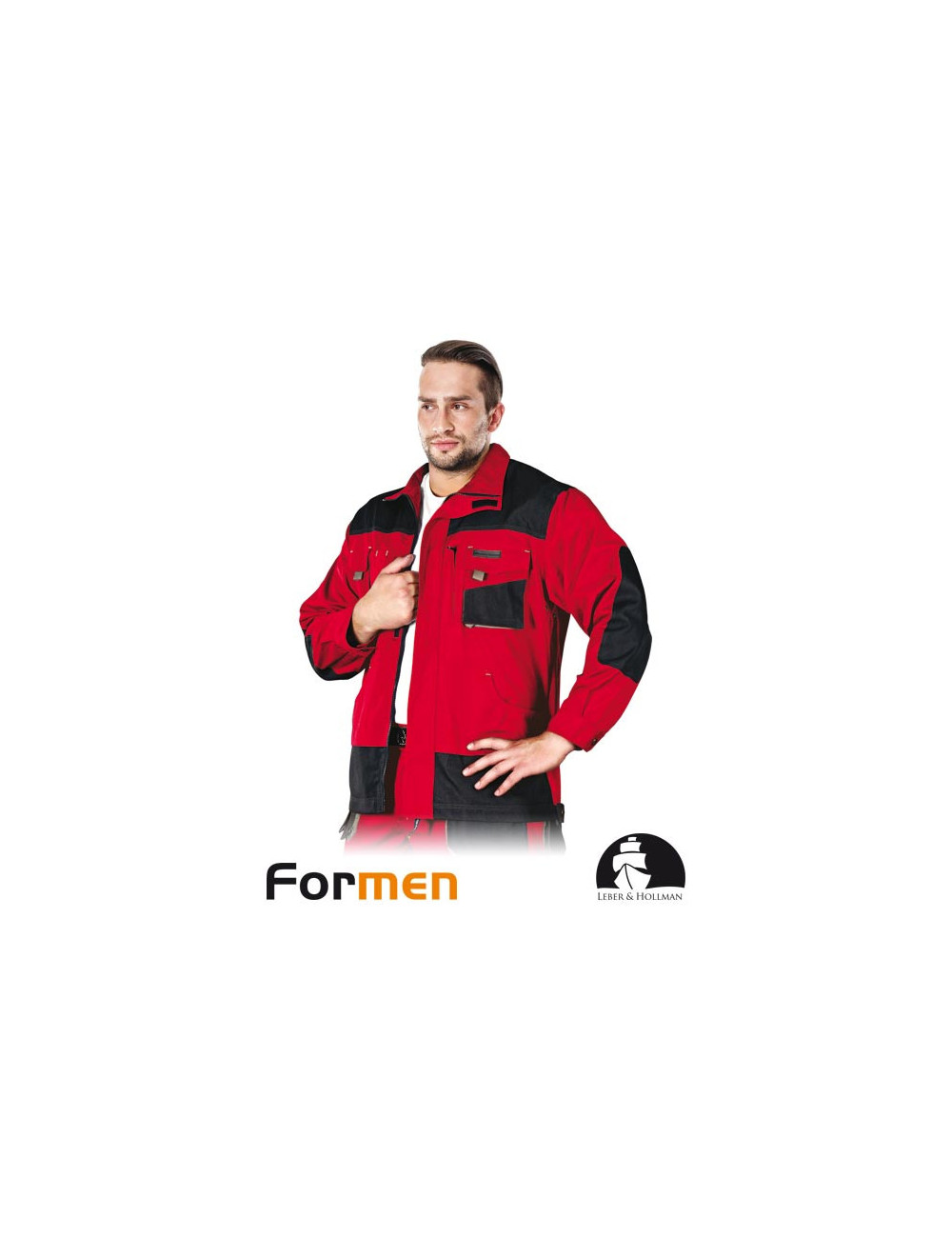 Schutz-Sweatshirt lh-fmn-j cbs rot-schwarz-grau Leber&amp;hollman