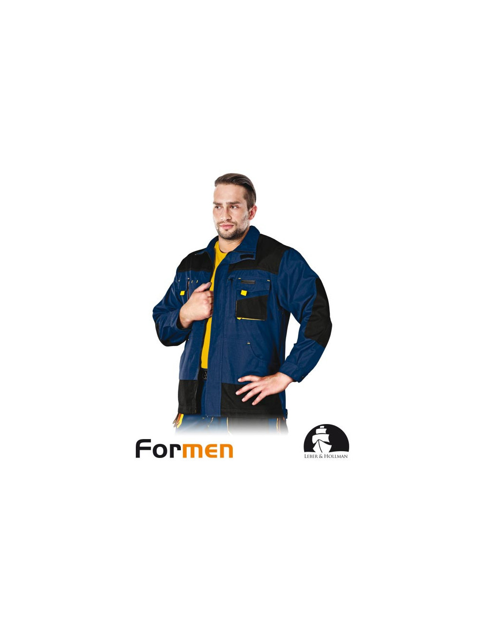 Schutz-Sweatshirt lh-fmn-j gby marineblau-schwarz-gelb Leber&amp;hollman