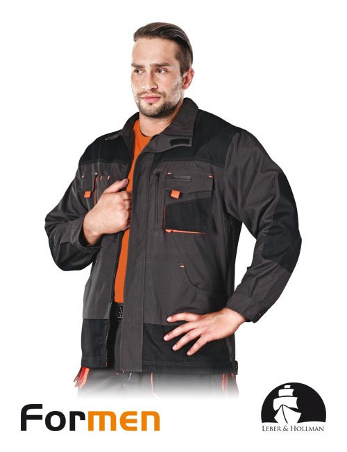 LEBER&amp;HOLLMAN PROTECTIVE JACKET LH-FMN-J SBP STEEL-BLACK-ORANGE