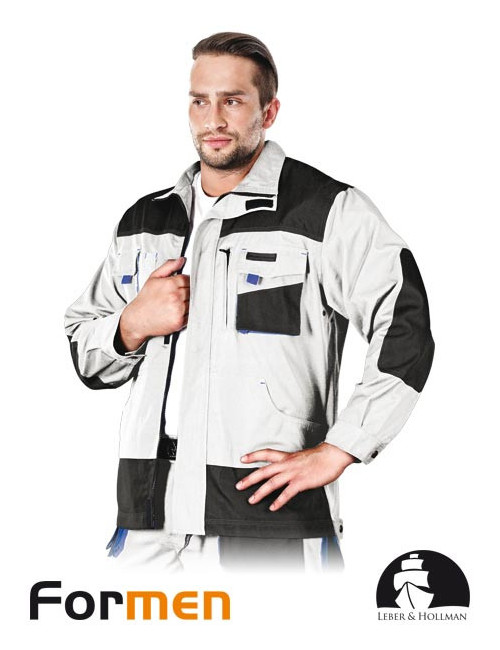 LEBER&amp;HOLLMAN PROTECTIVE SWEATSHIRT LH-FMN-J WSN WHITE-GREY-BLUE