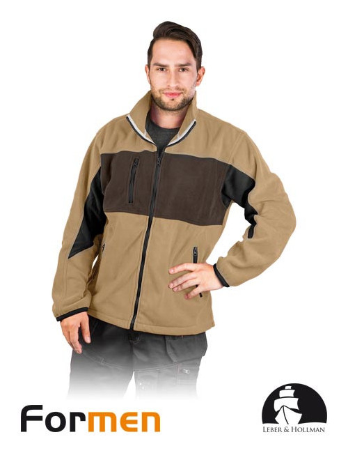 LEBER&amp;HOLLMAN PROTECTIVE FLEECE SWEATSHIRT LH-FMN-P BE3 BEIGE-BROWN-BLACK
