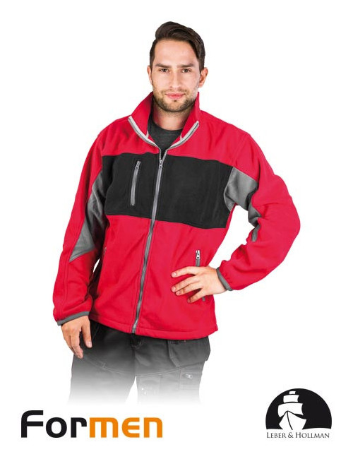 LEBER&amp;HOLLMAN PROTECTIVE FLEECE SWEATSHIRT LH-FMN-P CBS RED-BLACK-GRAY