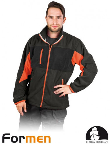 Schützendes Fleece-Sweatshirt lh-fmn-p dsbp dunkelgrau-schwarz-orange Leber&amp;hollman