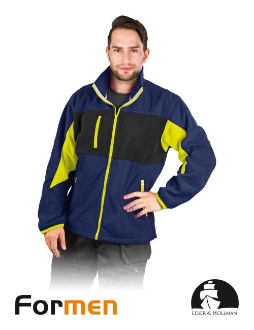 Schützendes Fleece-Sweatshirt lh-fmn-p gby marineblau-schwarz-gelb Leber&amp;hollman