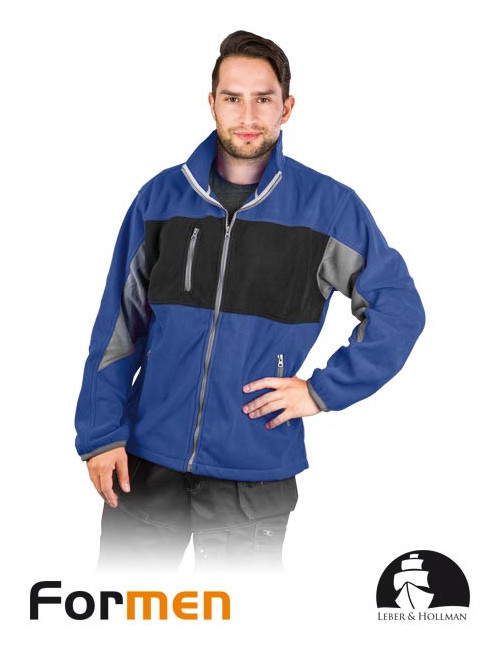 LEBER&amp;HOLLMAN PROTECTIVE FLEECE SWEATSHIRT LH-FMN-P NBS BLUE-BLACK-GRAY