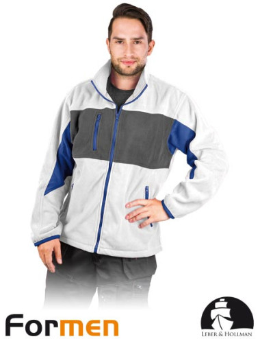 LEBER&amp;HOLLMAN PROTECTIVE FLEECE SWEATSHIRT LH-FMN-P WSN WHITE-GREY-BLUE