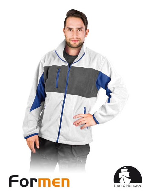 LEBER&amp;HOLLMAN PROTECTIVE FLEECE SWEATSHIRT LH-FMN-P WSN WHITE-GREY-BLUE