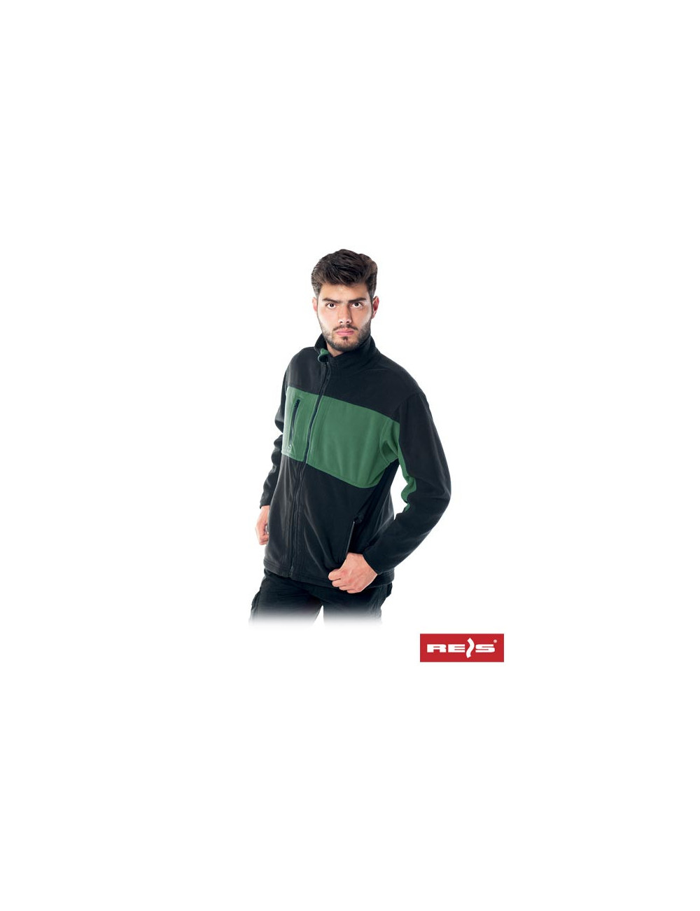 Schutz-Fleece-Sweatshirt Fleece-doble zb grün-schwarz Reis