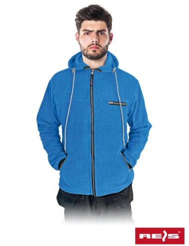 Schützendes Fleece-Sweatshirt mit Polar-Kapuze und blauem Reis