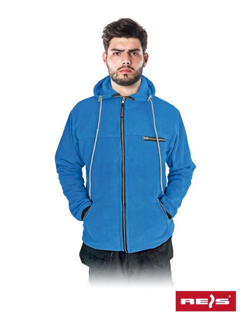 Schützendes Fleece-Sweatshirt mit Polar-Kapuze und blauem Reis