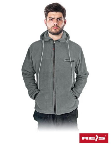 Schutz-Fleece-Sweatshirt mit Polar-Kapuze, Grau/Stahl Reis