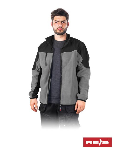 Men`s softshell fleece sweatshirt with a zipper with reflective elements, any print