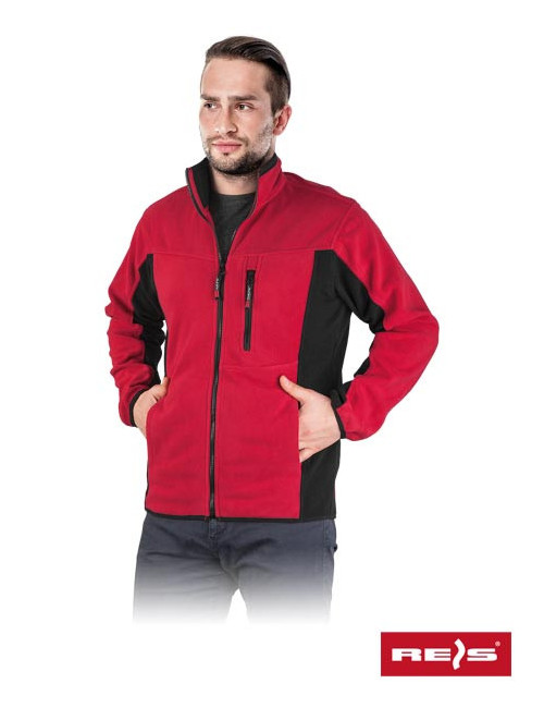 Schützendes Fleece-Sweatshirt Polar-Twin CB rot-schwarz Reis