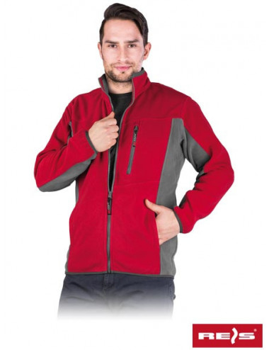 Polar-Twin CS Schutz-Fleece-Sweatshirt rot-grau Reis