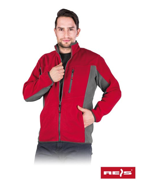 Polar-Twin CS Schutz-Fleece-Sweatshirt rot-grau Reis