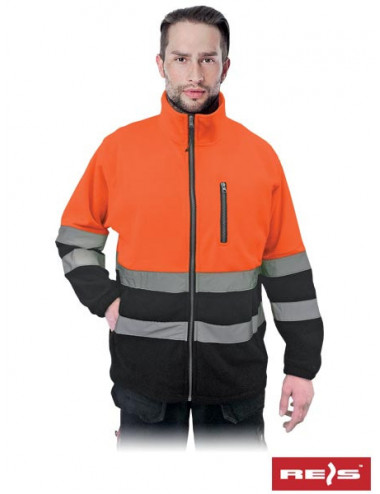 Schützendes Fleece-Sweatshirt Polstrip PB Orange-Schwarz Reis