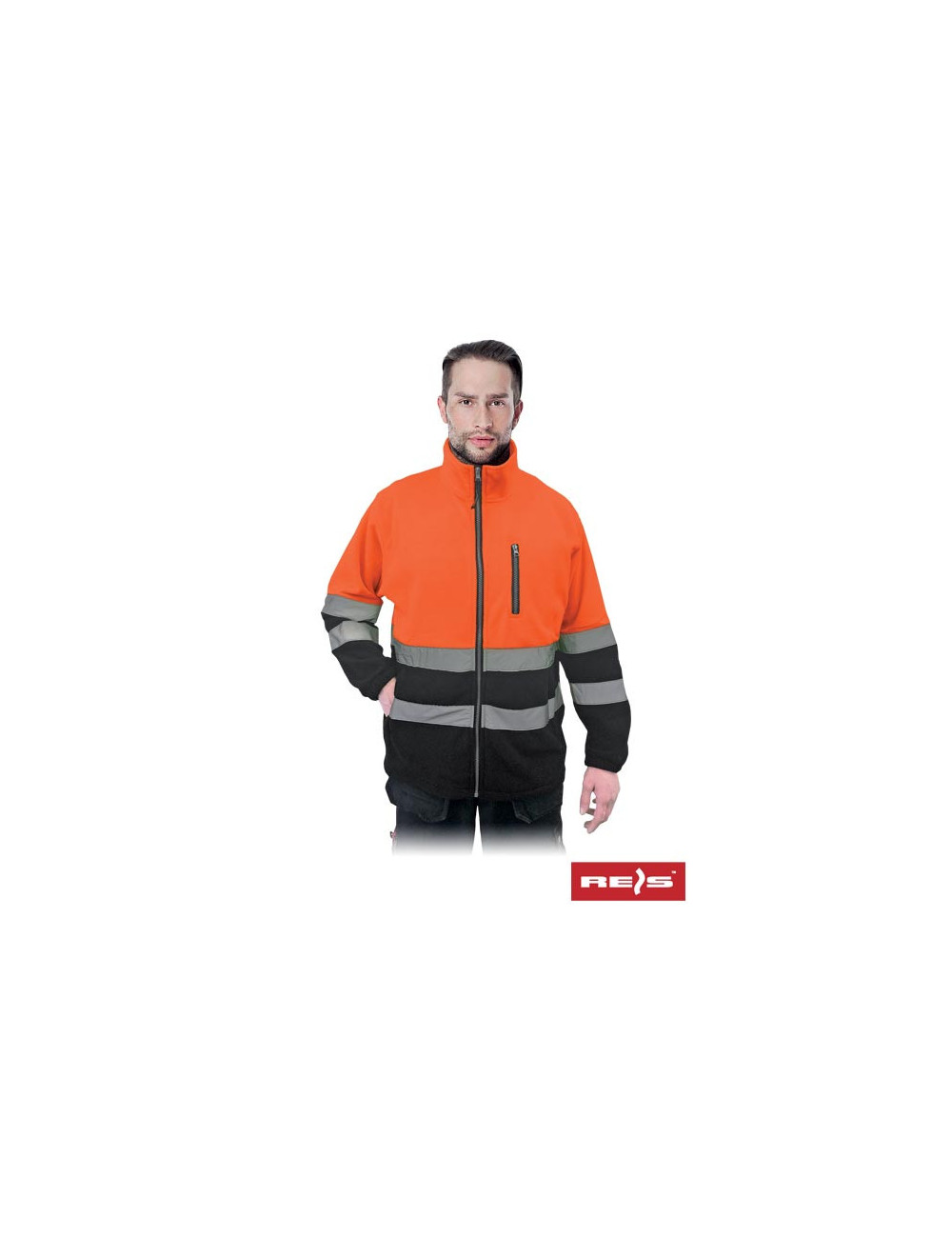 Schützendes Fleece-Sweatshirt Polstrip PB Orange-Schwarz Reis