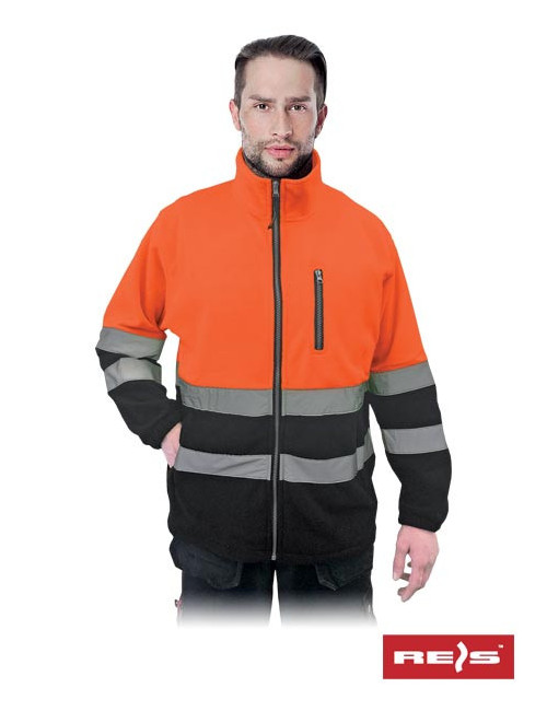 Bluza z polaru ochronna polstrip pb pomarańczowo-czarny Reis
